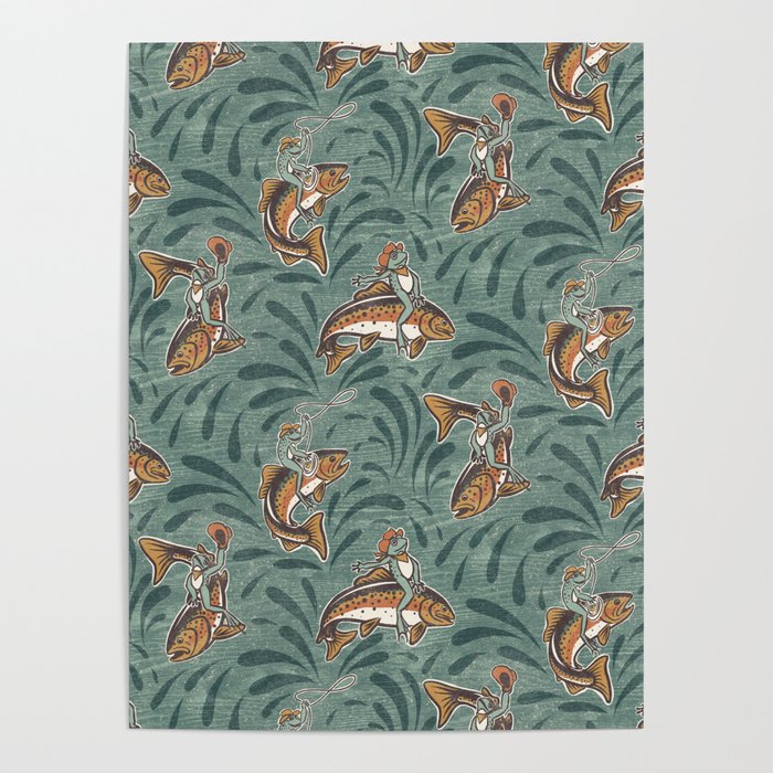 Rodeo Frogs - Green Poster Gallery Image 1