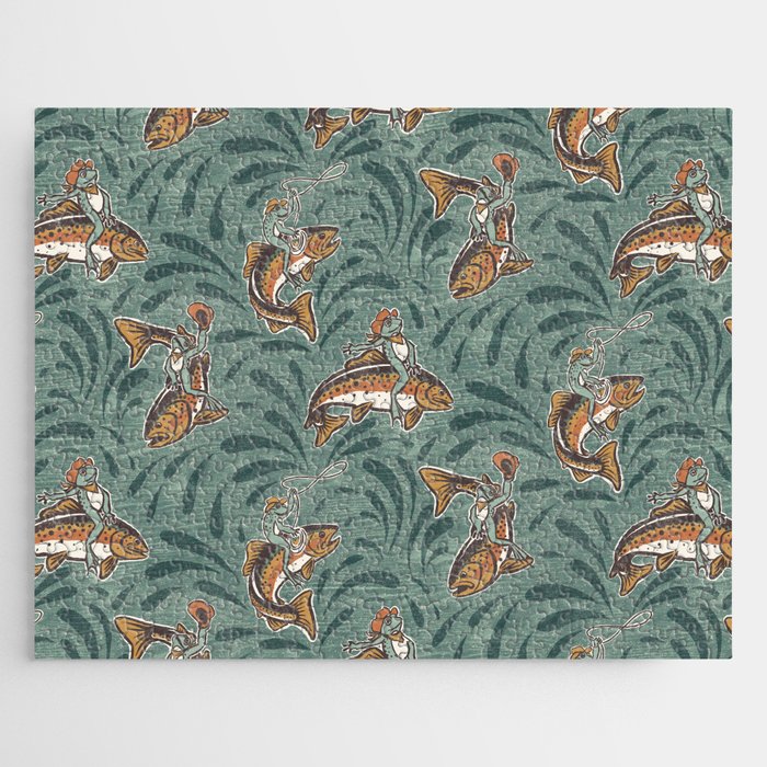 Rodeo Frogs - Green Jigsaw Puzzle Gallery Image 1