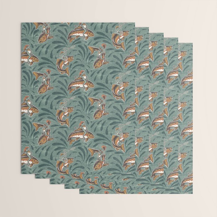 Rodeo Frogs - Green Wrapping Paper Gallery Image 3