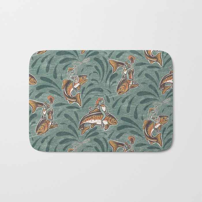 Rodeo Frogs - Green Bath Mat Gallery Image 1