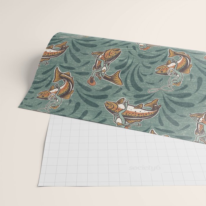 Rodeo Frogs - Green Wrapping Paper Gallery Image 2