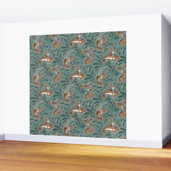 Rodeo Frogs - Green Wall Mural Gallery Image 2