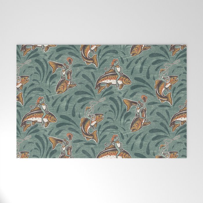 Rodeo Frogs - Green Welcome Mat Gallery Image 1