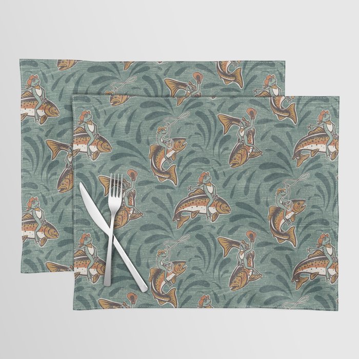 Rodeo Frogs - Green Placemat Gallery Image 1