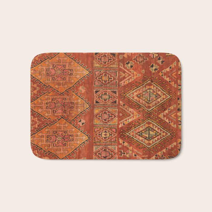 Traditional Vintage Heritage Moroccan Carpet  Bath Mat Gallery Image 1