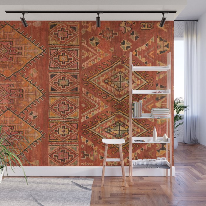 Traditional Vintage Heritage Moroccan Carpet  Wall Mural Gallery Image 1