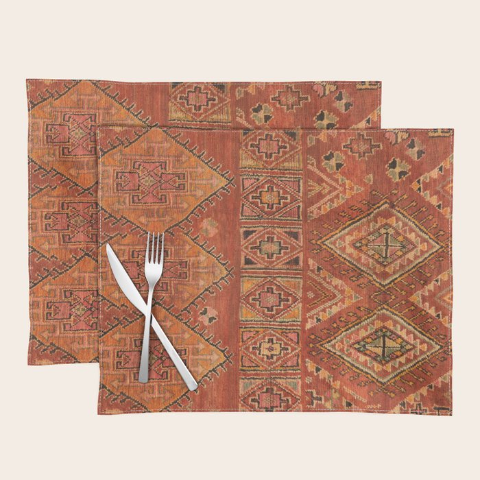 Traditional Vintage Heritage Moroccan Carpet  Placemat Gallery Image 1