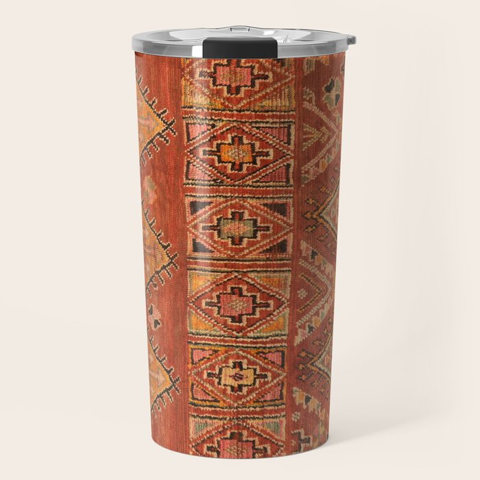 Traditional Vintage Heritage Moroccan Carpet  Travel Mug Gallery Image 1