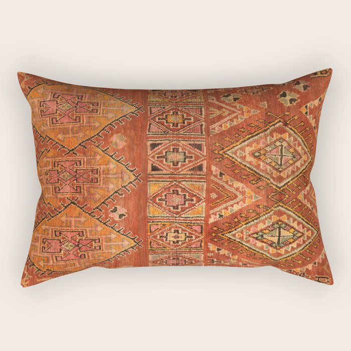 Traditional Vintage Heritage Moroccan Carpet  Rectangular Pillow Gallery Image 2