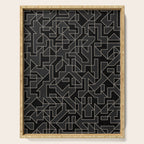 Black and White Geometric Abstract Artwork Serving Tray Gallery Image 1