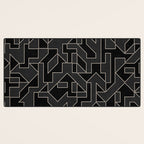 Black and White Geometric Abstract Artwork Desk Mat Gallery Image 3