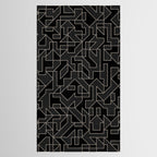 Black and White Geometric Abstract Artwork Tablecloth Gallery Image 2