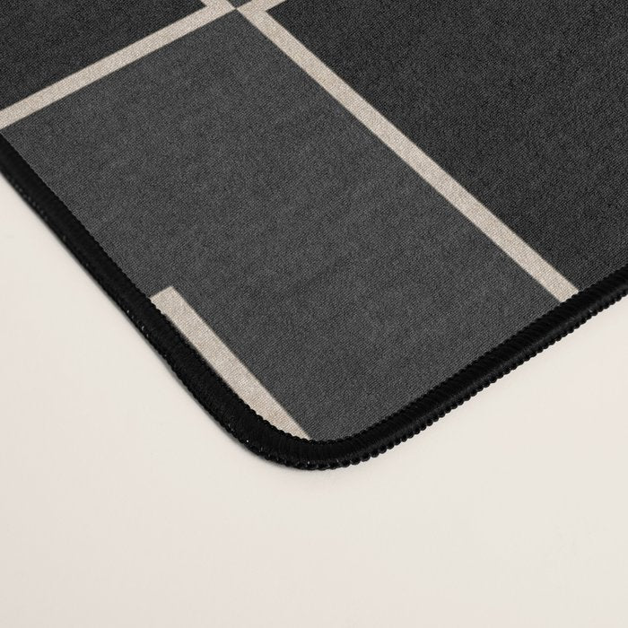 Black and White Geometric Abstract Artwork Desk Mat Gallery Image 4