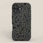 Black and White Geometric Abstract Artwork iPhone Case Gallery Image 1