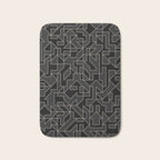 Black and White Geometric Abstract Artwork Bath Mat Gallery Image 1