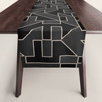 Black and White Geometric Abstract Artwork Table Runner Gallery Image 1