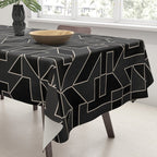 Black and White Geometric Abstract Artwork Tablecloth Gallery Image 3