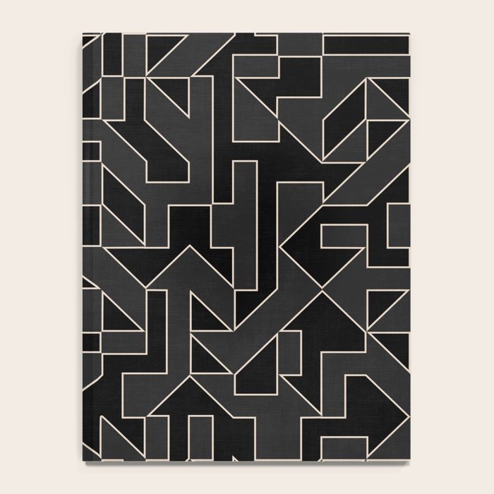 Black and White Geometric Abstract Artwork Notebook Gallery Image 4