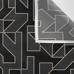 Black and White Geometric Abstract Artwork Wall Tapestry Gallery Image 3