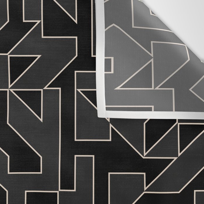 Black and White Geometric Abstract Artwork Wall Tapestry Gallery Image 3