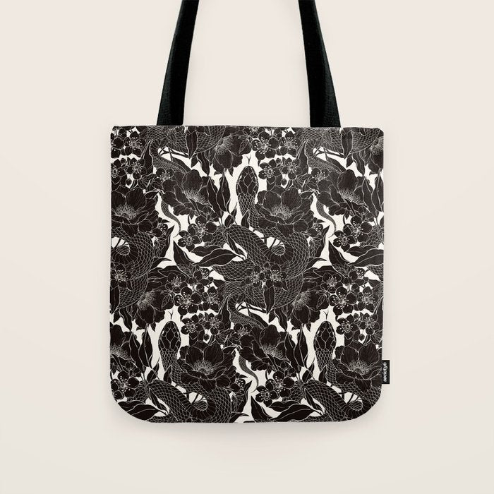 Enchanted Snake Block Print Tote Bag Gallery Image 1