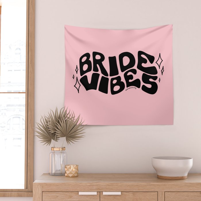Bride Vibes in Black Wall Tapestry Gallery Image 2
