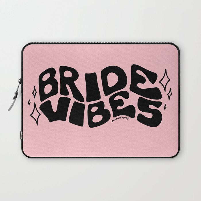 Bride Vibes in Black Laptop Sleeve Gallery Image 1
