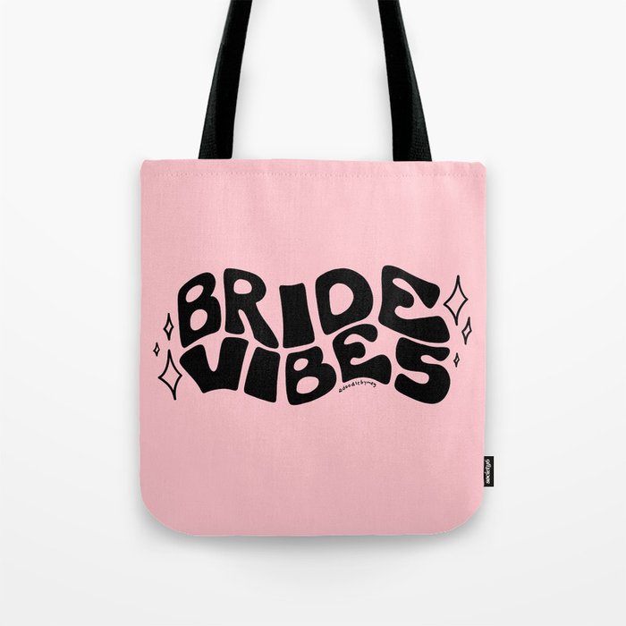 Bride Vibes in Black Tote Bag Gallery Image 1