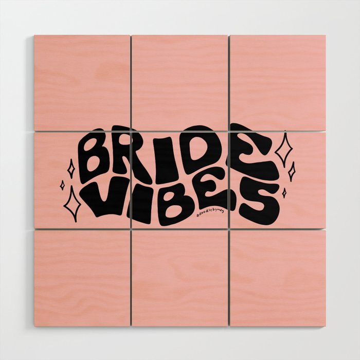Bride Vibes in Black Wood Wall Art Gallery Image 1