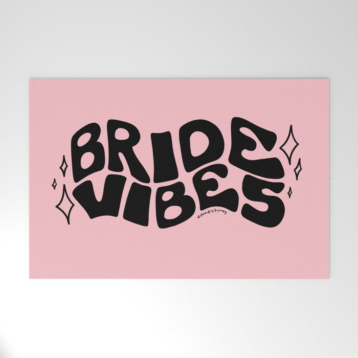 Bride Vibes in Black Welcome Mat Gallery Image 1