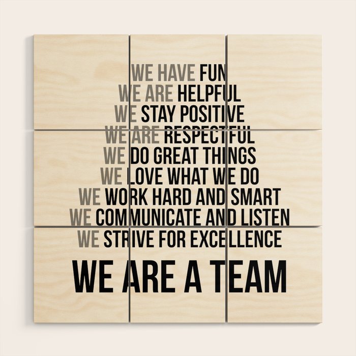 We Are A Team, Teamwok Quotes, Office Decor, Office Wall Art Wood Wall Art Gallery Image 1