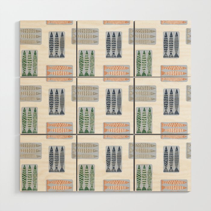 Nautical Tinned Fish Wood Wall Art Gallery Image 1