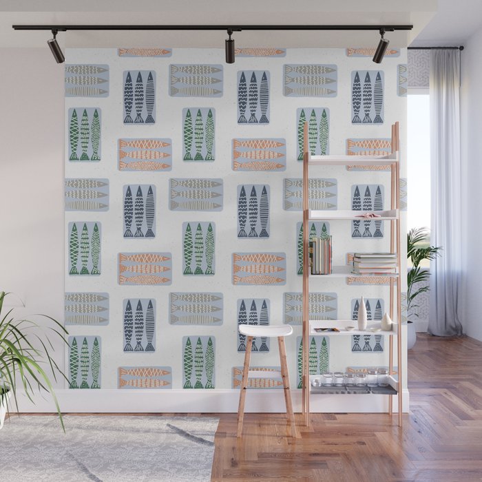 Nautical Tinned Fish Wall Mural Gallery Image 1