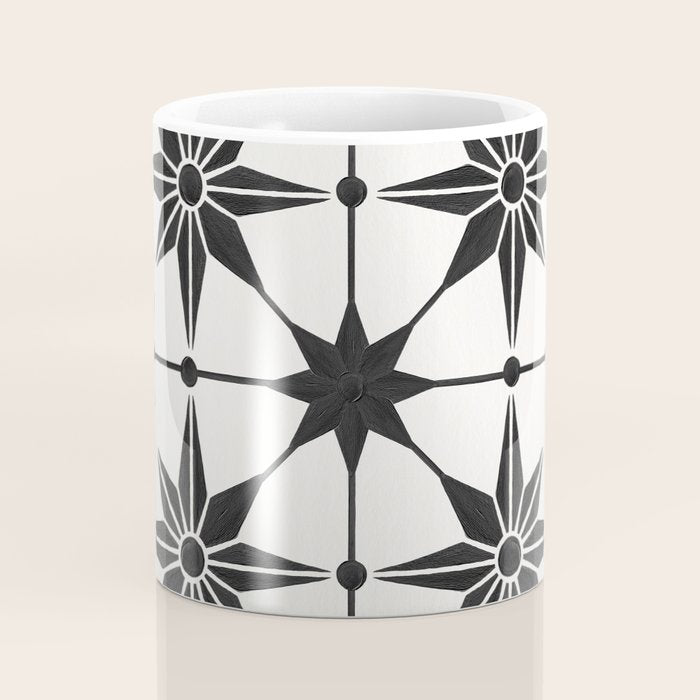 Starburst Mosaic - Black Coffee Mug Gallery Image 4