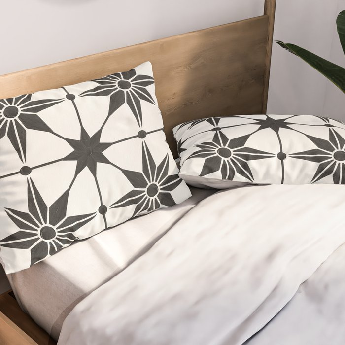 Starburst Mosaic - Black Pillow Sham Gallery Image 2