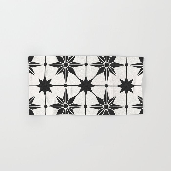 Starburst Mosaic - Black Bath Towel Gallery Image 1