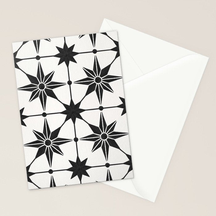Starburst Mosaic - Black Stationery Card Gallery Image 2