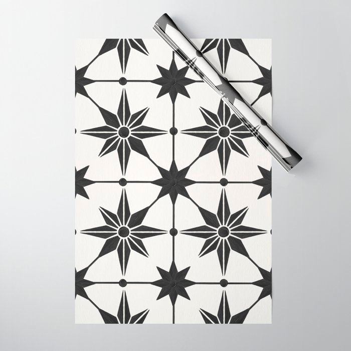Starburst Mosaic - Black Wrapping Paper Gallery Image 1