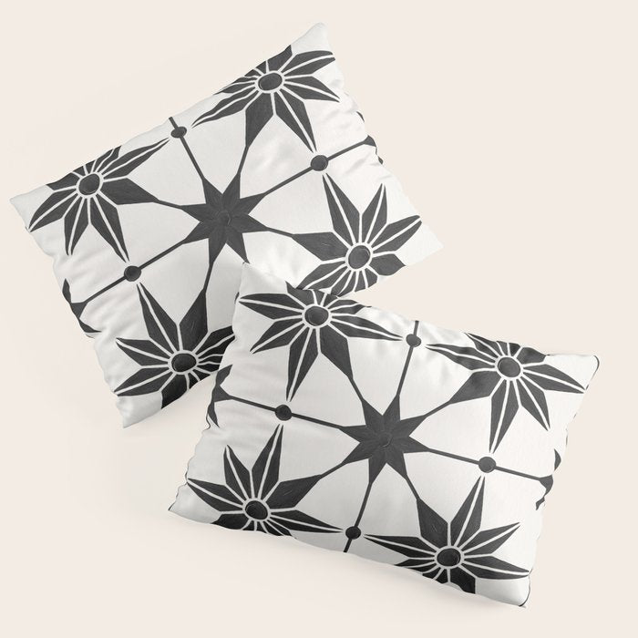 Starburst Mosaic - Black Pillow Sham Gallery Image 1