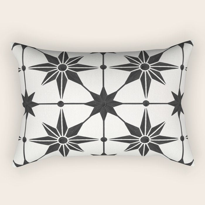 Starburst Mosaic - Black Rectangular Pillow Gallery Image 2