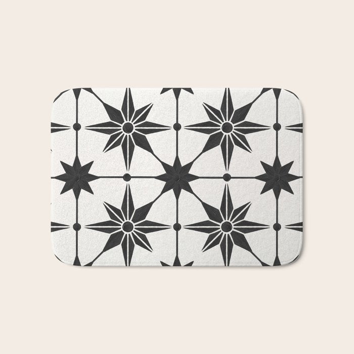 Starburst Mosaic - Black Bath Mat Gallery Image 1