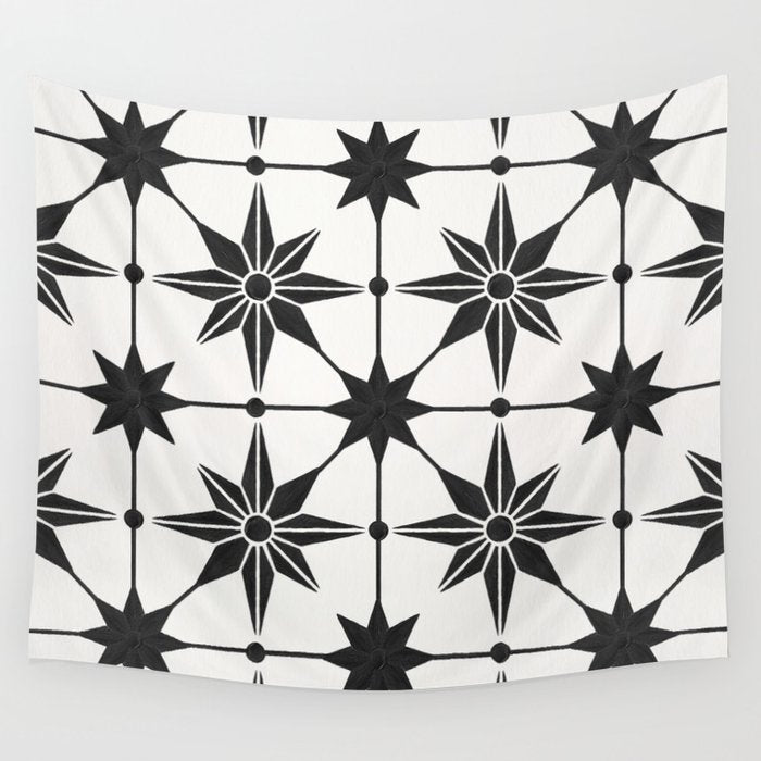Starburst Mosaic - Black Wall Tapestry Gallery Image 1