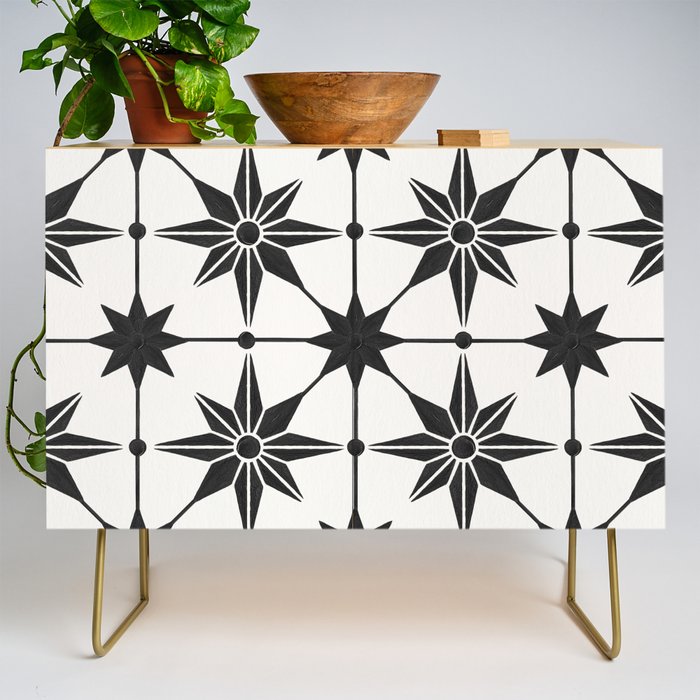Starburst Mosaic - Black Credenza Gallery Image 1