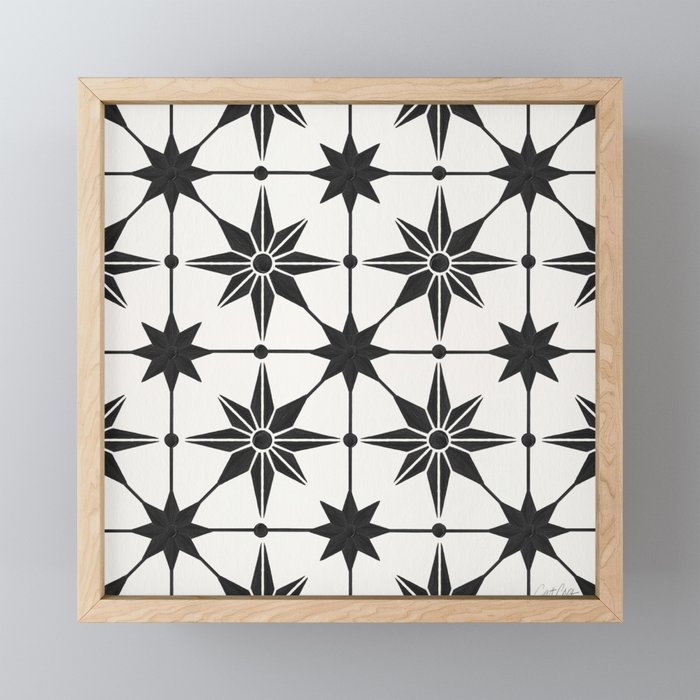 Starburst Mosaic - Black Mini Art Print Gallery Image 1