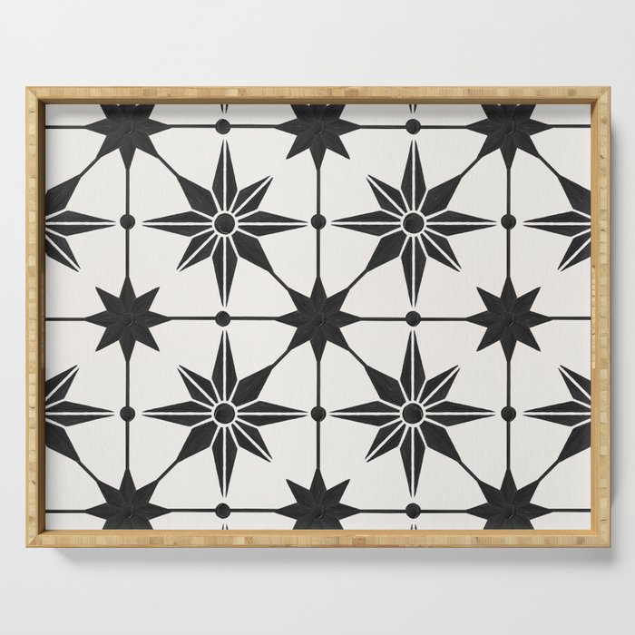 Starburst Mosaic - Black Serving Tray Gallery Image 1