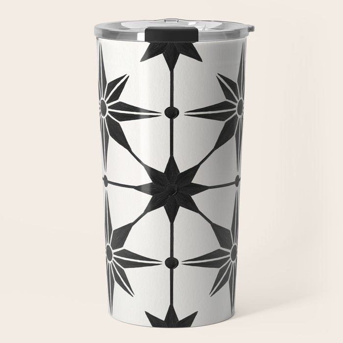 Starburst Mosaic - Black Travel Mug Gallery Image 1