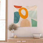 mid century modern abstract design Wall Tapestry Gallery Image 2