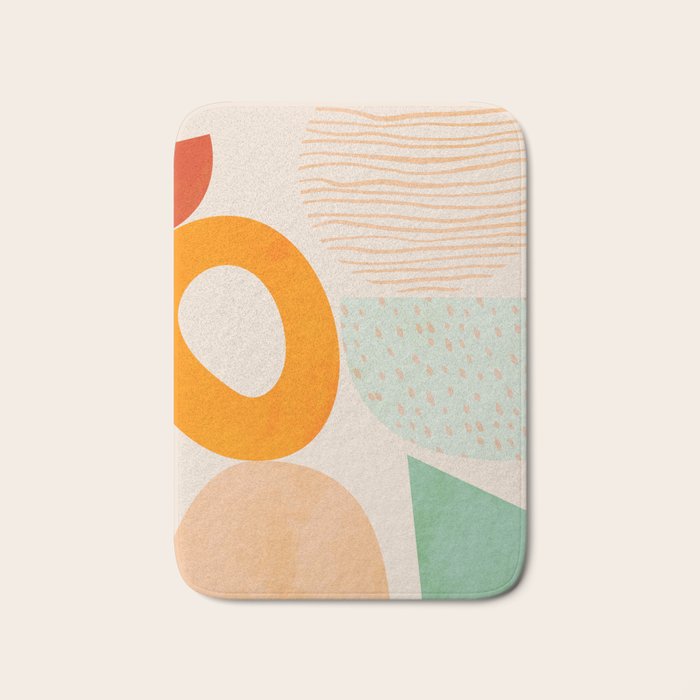 mid century modern abstract design Bath Mat Gallery Image 1
