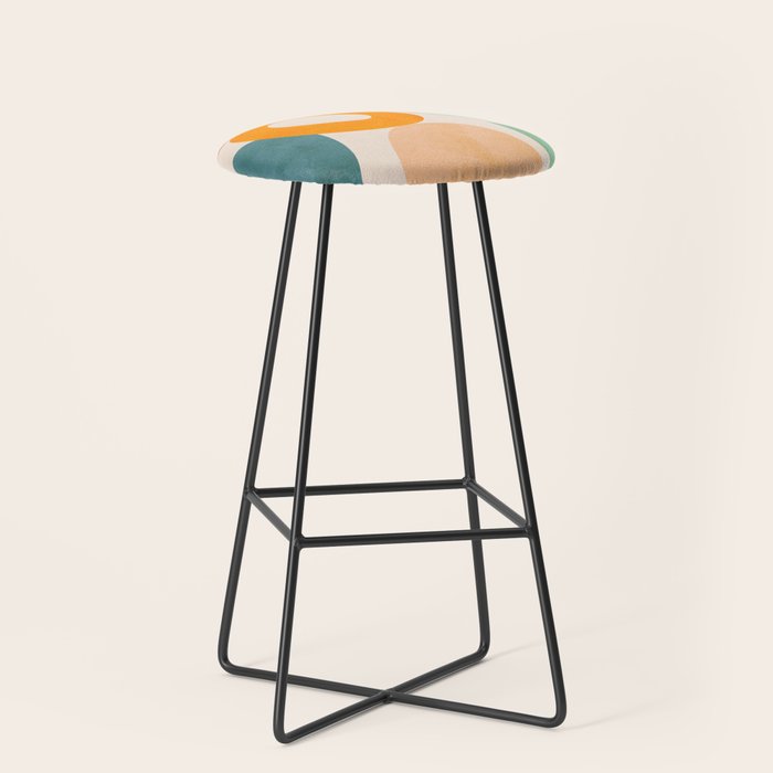 mid century modern abstract design Stool Gallery Image 1
