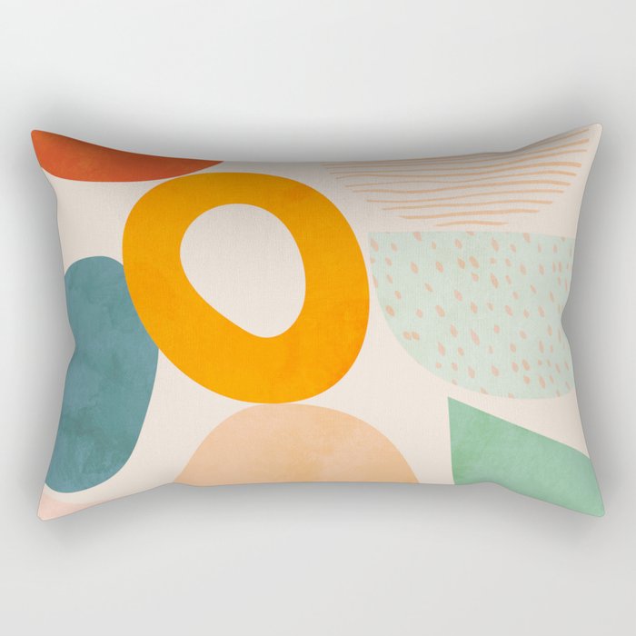 mid century modern abstract design Rectangular Pillow Gallery Image 2